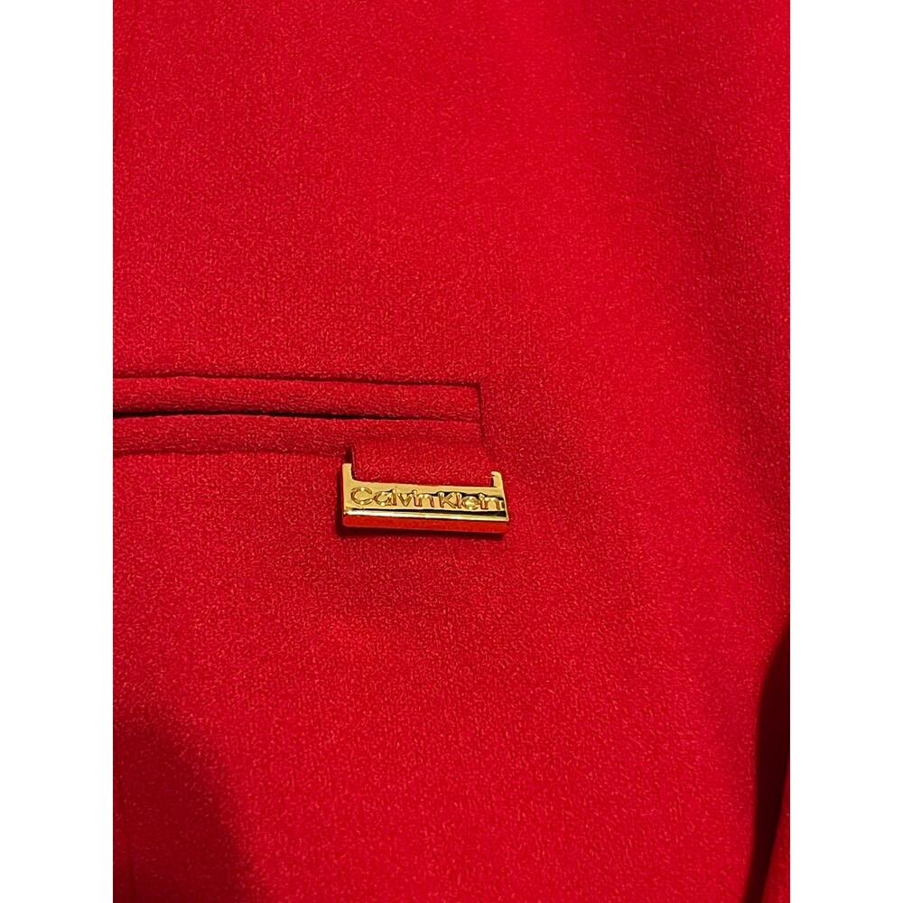 Calvin Klein Collarless Solid Red Blazer NWT 20W … - image 3